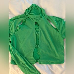 AFRM lime green crop top, size M